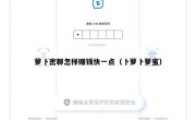 萝卜密聊怎样赚钱快一点（卜萝卜萝蜜）