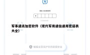 军事通讯加密软件（现代军用通信通用密语表大全）