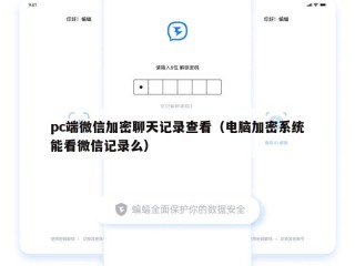 pc端微信加密聊天记录查看（电脑加密系统能看微信记录么）