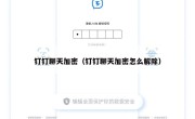 钉钉聊天加密（钉钉聊天加密怎么解除）