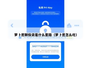 萝卜密聊投资是什么套路（萝卜密怎么吃）