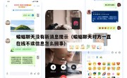 蝙蝠聊天没有新消息提示（蝙蝠聊天对方一直在线不读信息怎么回事）