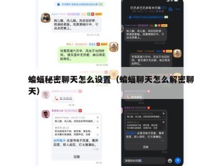 蝙蝠秘密聊天怎么设置（蝙蝠聊天怎么解密聊天）