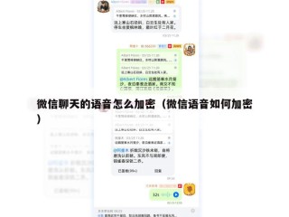 微信聊天的语音怎么加密（微信语音如何加密）