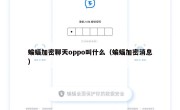蝙蝠加密聊天oppo叫什么（蝙蝠加密消息）