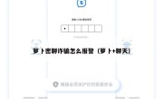 萝卜密聊诈骗怎么报警（萝卜+聊天）