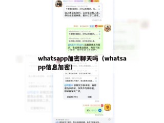 whatsapp加密聊天吗（whatsapp信息加密）