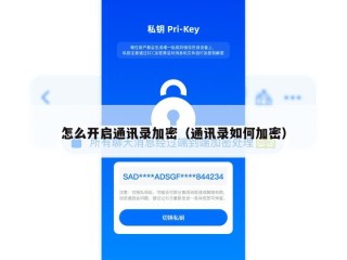 怎么开启通讯录加密（通讯录如何加密）