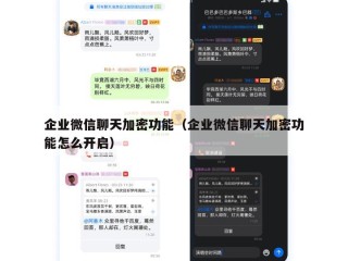 企业微信聊天加密功能（企业微信聊天加密功能怎么开启）