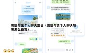 微信与某个人聊天加密（微信与某个人聊天加密怎么设置）