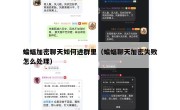 蝙蝠加密聊天如何进群里（蝙蝠聊天加密失败怎么处理）