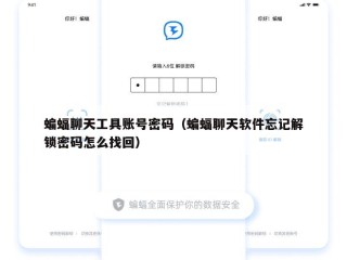 蝙蝠聊天工具账号密码（蝙蝠聊天软件忘记解锁密码怎么找回）