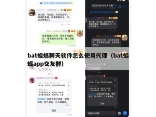 bat蝙蝠聊天软件怎么使用代理（bat蝙蝠app交友群）