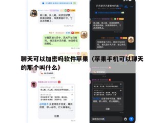 聊天可以加密吗软件苹果（苹果手机可以聊天的那个叫什么）