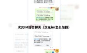 次元IM加密聊天（次元im怎么加群）
