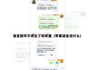 语音聊天不安全了吗苹果（苹果语音说什么）