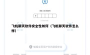 飞机聊天软件安全性如何（飞机聊天软件怎么样）