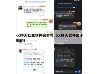 cc聊天社交软件安全吗（cc聊天软件是干嘛的）