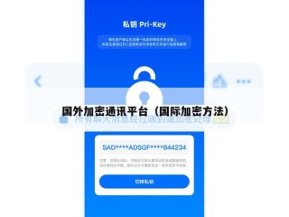 国外加密通讯平台（国际加密方法）
