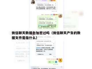 微信聊天数据包加密过吗（微信聊天产生的数据文件是指什么）
