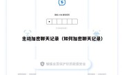 主动加密聊天记录（如何加密聊天记录）