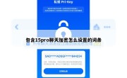 包含15pro聊天加密怎么设置的词条