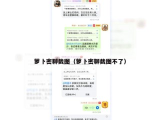萝卜密聊截图（萝卜密聊截图不了）