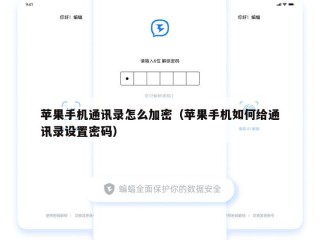 苹果手机通讯录怎么加密（苹果手机如何给通讯录设置密码）