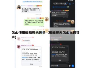 怎么使用蝙蝠聊天背景（蝙蝠聊天怎么设置铃声）
