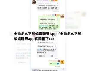 电脑怎么下载蝙蝠聊天App（电脑怎么下载蝙蝠聊天app官网直下cc）