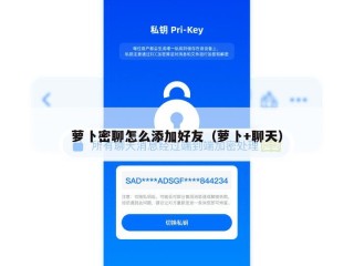 萝卜密聊怎么添加好友（萝卜+聊天）