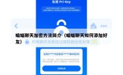 蝙蝠聊天加密方法简介（蝙蝠聊天如何添加好友）