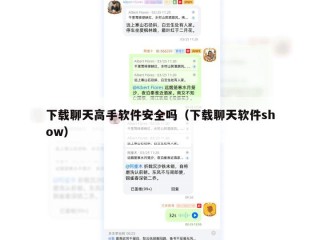 下载聊天高手软件安全吗（下载聊天软件show）