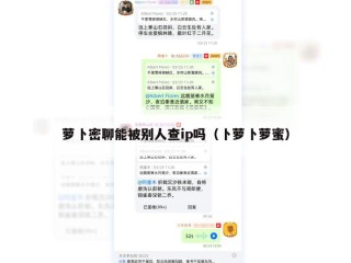 萝卜密聊能被别人查ip吗（卜萝卜萝蜜）