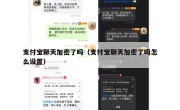 支付宝聊天加密了吗（支付宝聊天加密了吗怎么设置）