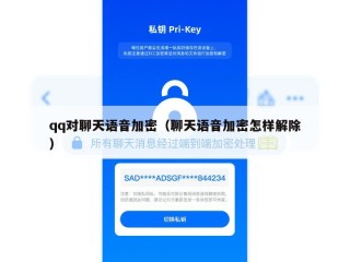 qq对聊天语音加密（聊天语音加密怎样解除）