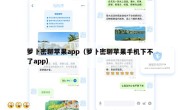 萝卜密聊苹果app（萝卜密聊苹果手机下不了app）