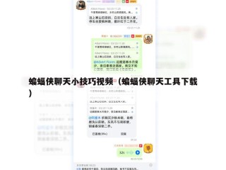 蝙蝠侠聊天小技巧视频（蝙蝠侠聊天工具下载）