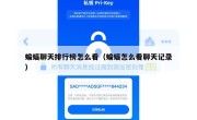 蝙蝠聊天排行榜怎么看（蝙蝠怎么看聊天记录）