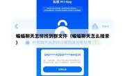 蝙蝠聊天怎样找到群文件（蝙蝠聊天怎么搜索）