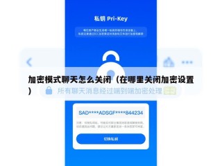 加密模式聊天怎么关闭（在哪里关闭加密设置）