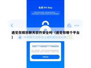 遇见你娱乐聊天软件安全吗（遇见你哪个平台）