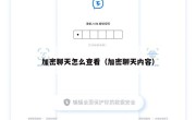 加密聊天怎么查看（加密聊天内容）