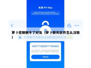 萝卜密聊删不了好友（萝卜聊天软件怎么注销）