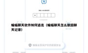 蝙蝠聊天软件如何退出（蝙蝠聊天怎么撤回聊天记录）
