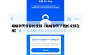 蝙蝠聊天保存的视频（蝙蝠聊天下载的视频在哪）