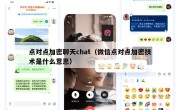 点对点加密聊天chat（微信点对点加密技术是什么意思）