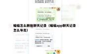 蝙蝠怎么删除聊天记录（蝙蝠app聊天记录怎么导出）