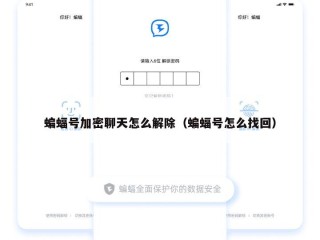 蝙蝠号加密聊天怎么解除（蝙蝠号怎么找回）