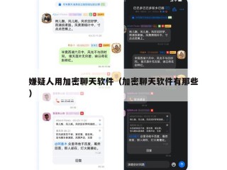 嫌疑人用加密聊天软件（加密聊天软件有那些）